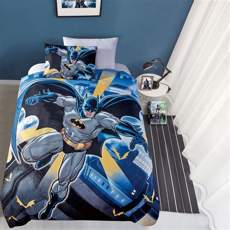 Designed to resemble Batmans primary mode of transportation, this fun bed features a winged spoiler, racing wheels, and colorful decals of the Bat logo. . Batman bedding twin